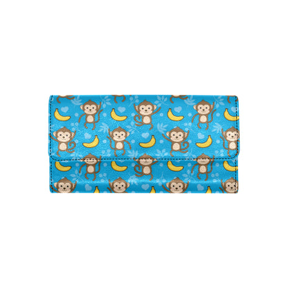 Monkey Pattern Print Design 05 Women's Trifold Wallet