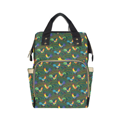 Rooster Pattern Print Design A01 Diaper Bag Backpack