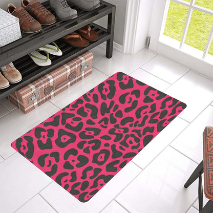 Cheetah Pink Print Pattern Rubber Doormat