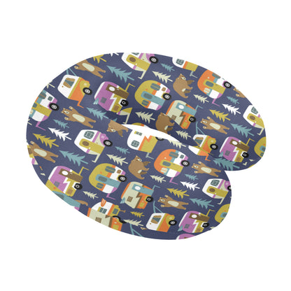 Camper Pattern Print Design 04 U-Shaped Travel Neck Pillow