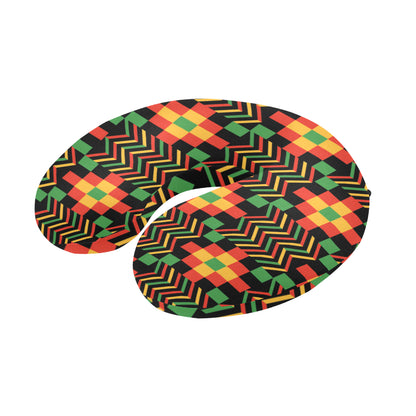 Kente Pattern Print Design 01 U-Shaped Travel Neck Pillow