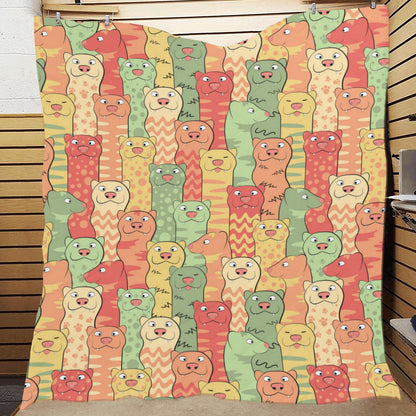 Ferret Pattern Print Design 01 Premium Quilt