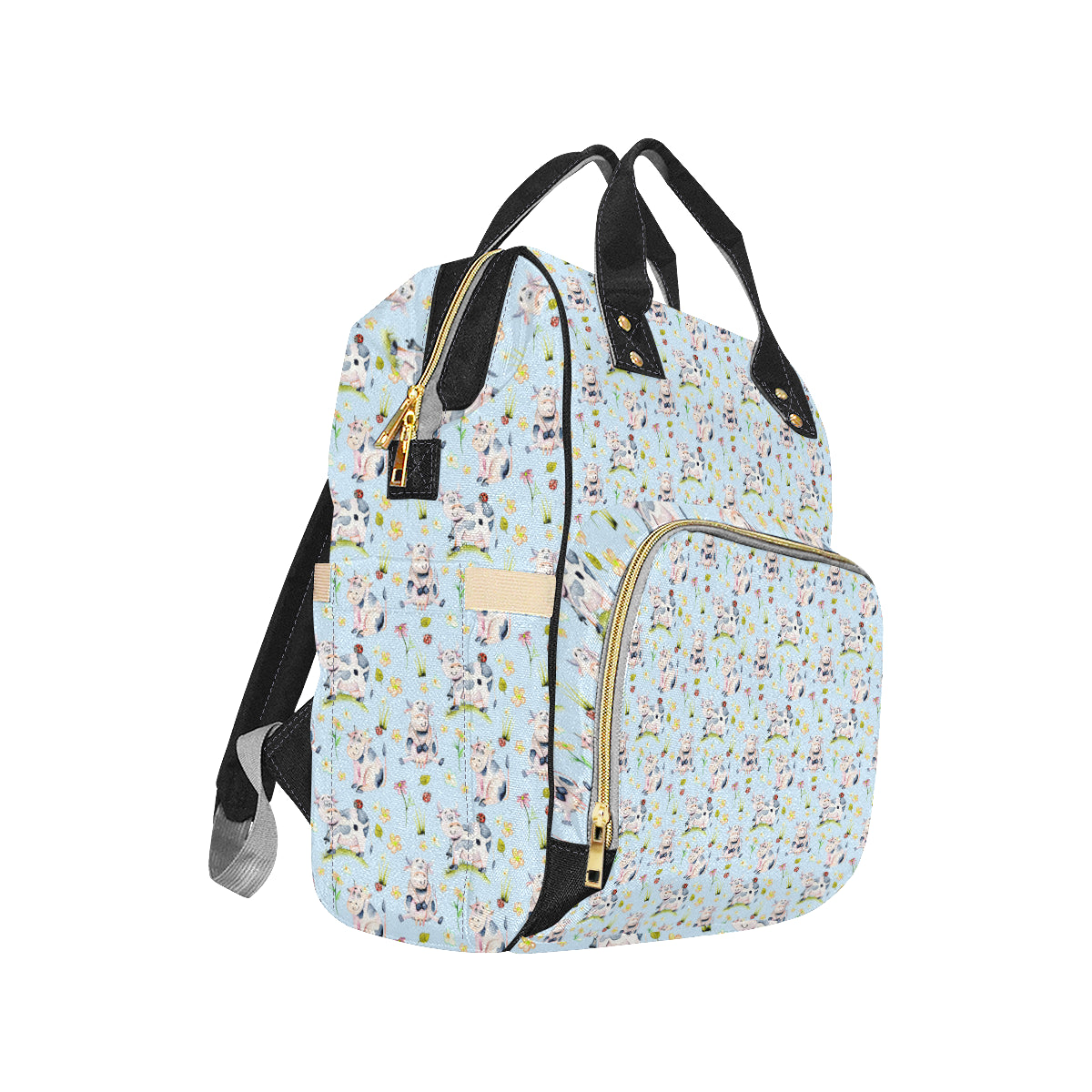Cow Happy Pattern Print Design 05 Diaper Bag Backpack