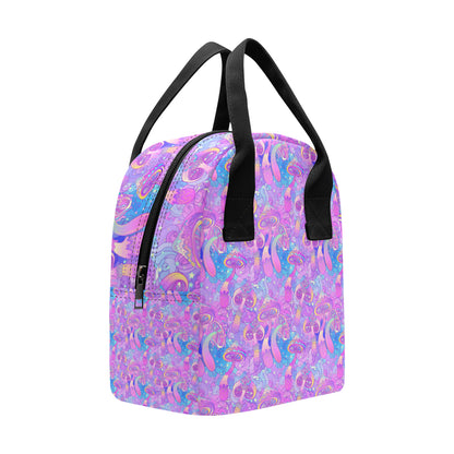 Psychedelic Trippy Mushroom Print Insulated Lunch Bag