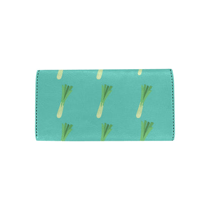 Leek Pattern Print Design 01 Women's Trifold Wallet