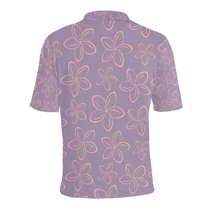 Plumeria Pattern Print Design A01 Men Polo Shirt