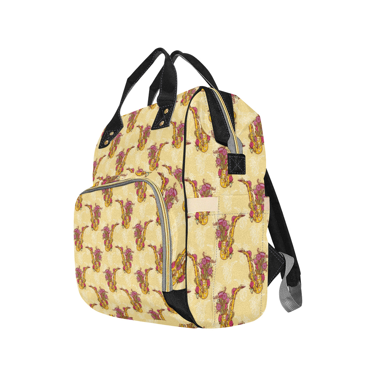 Saxophone Pattern Print Design 04 Diaper Bag Backpack