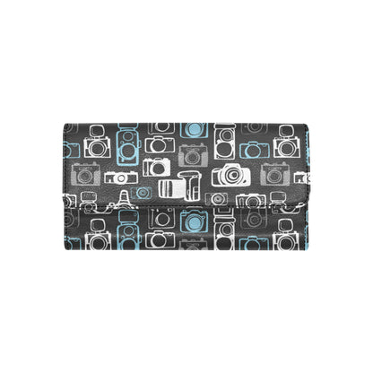 Camera Pattern Print Design 04 Women's Trifold Wallet