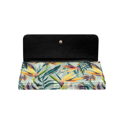 Tropical Flower Pattern Print Design TF022 Women's Trifold Wallet