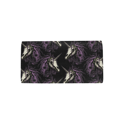 Unicorn Skull head Women's Trifold Wallet