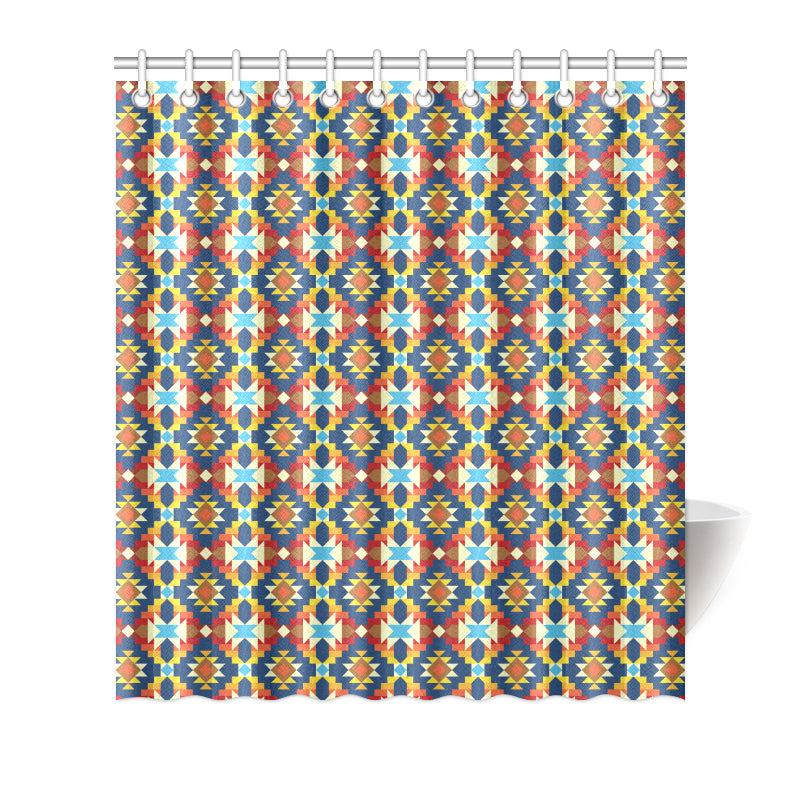 Aztec Pattern Print Design 01 Shower Curtain