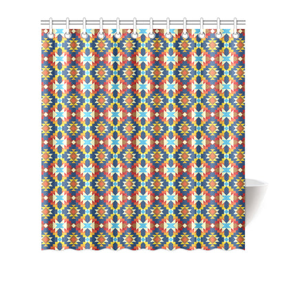 Aztec Pattern Print Design 01 Shower Curtain