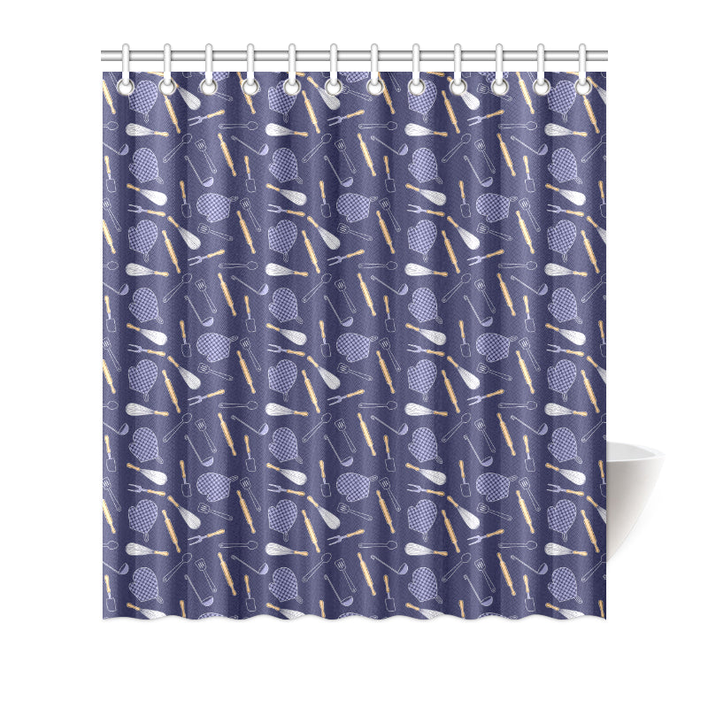 Cooking Kitchen Tools Pattern Print Design 04 Shower Curtain