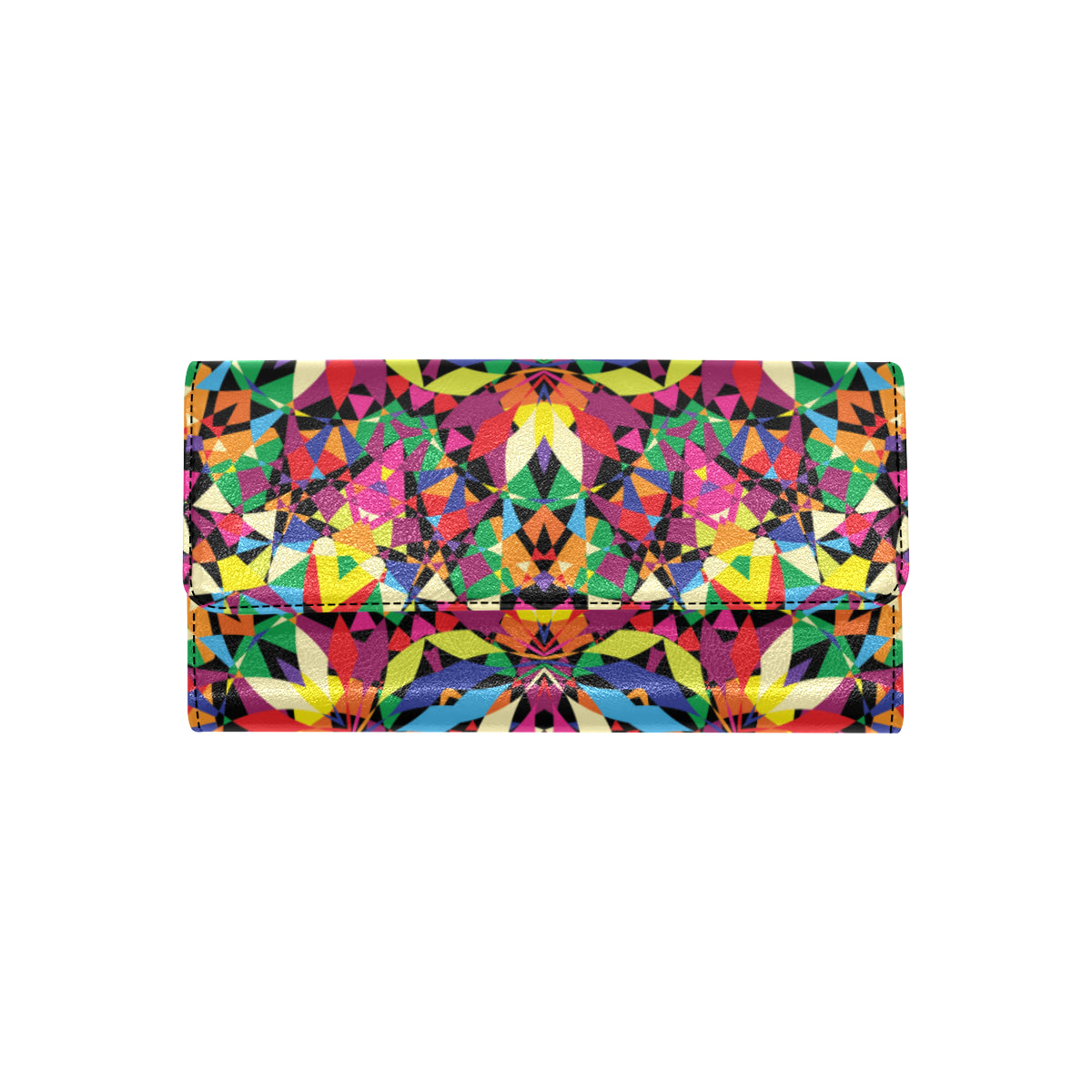 Kaleidoscope Pattern Print Design 02 Women's Trifold Wallet
