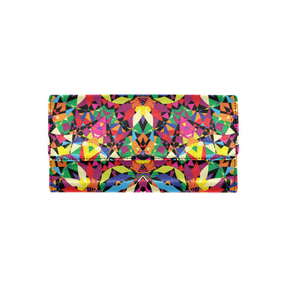 Kaleidoscope Pattern Print Design 02 Women's Trifold Wallet
