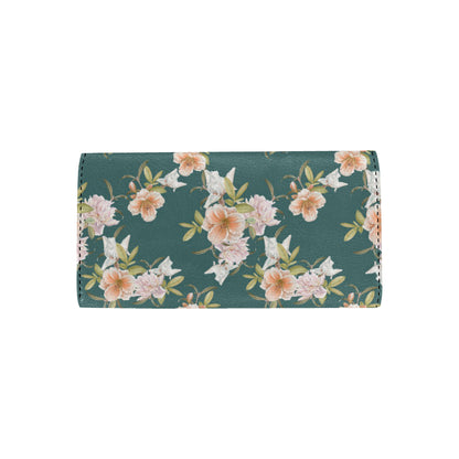 Iris Pattern Print Design IR01 Women's Trifold Wallet