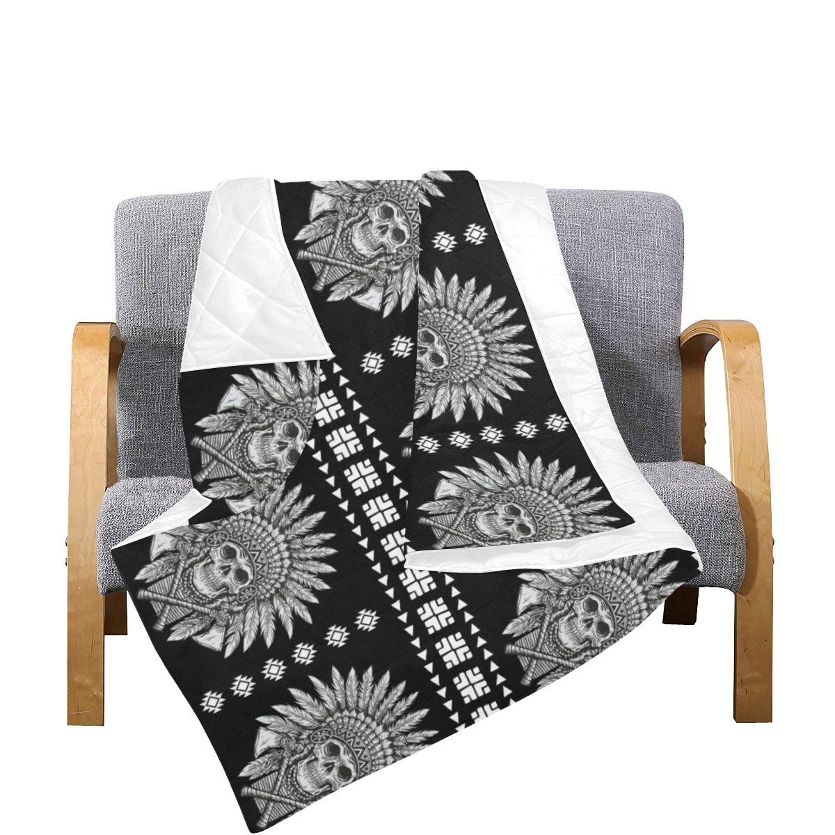 Native American Indian Skull Premium Quilt