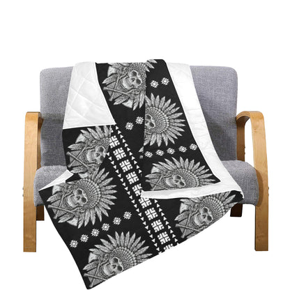 Native American Indian Skull Premium Quilt