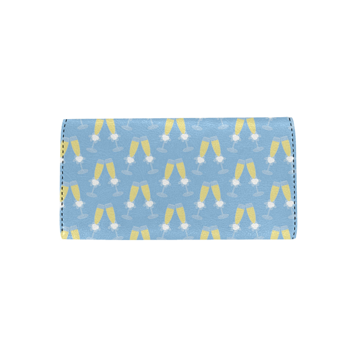Champagne Pattern Print Design 06 Women's Trifold Wallet