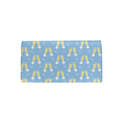 Champagne Pattern Print Design 06 Women's Trifold Wallet