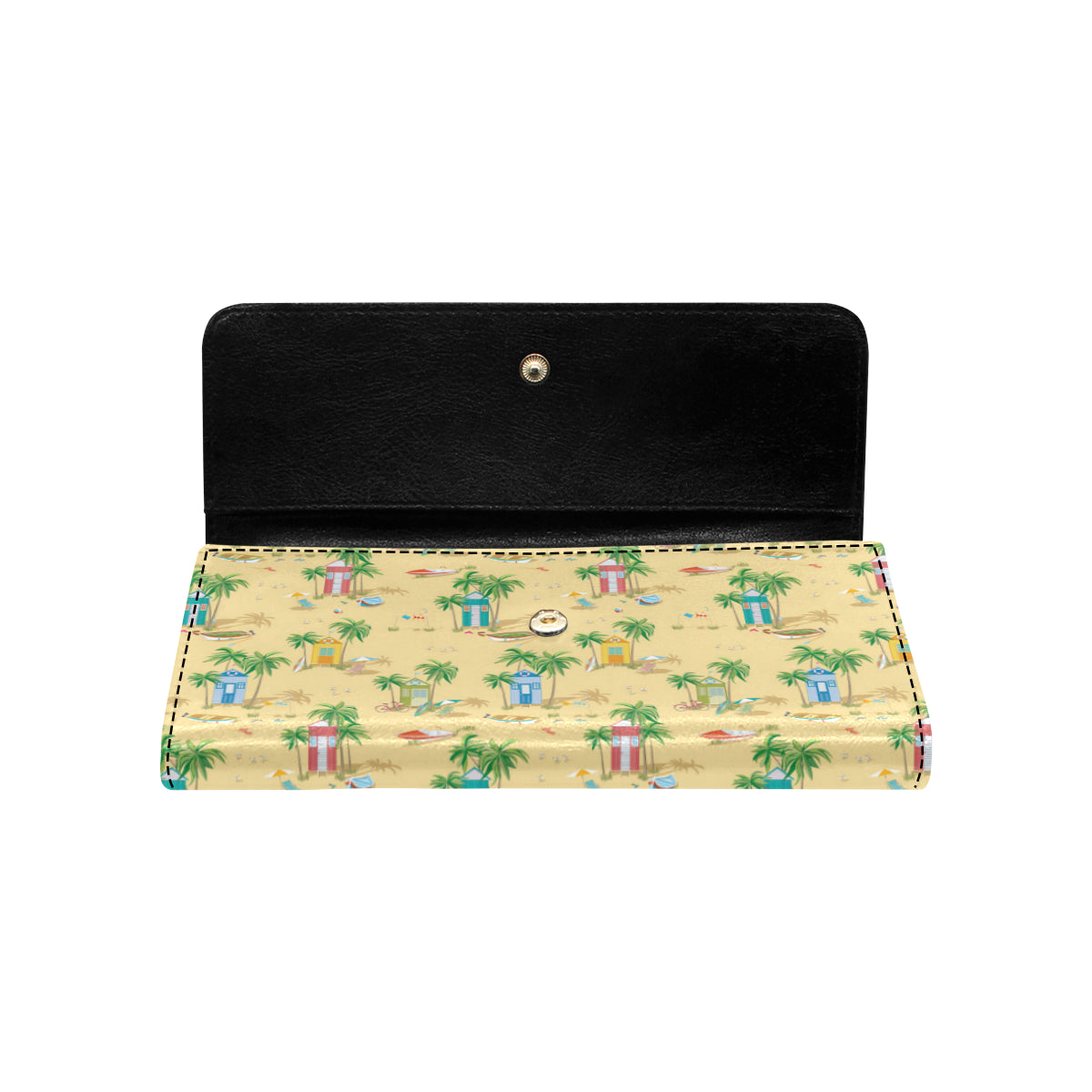 Beach Themed Pattern Print Design 01 Women's Trifold Wallet
