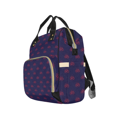 Bicycle Pattern Print Design 01 Diaper Bag Backpack