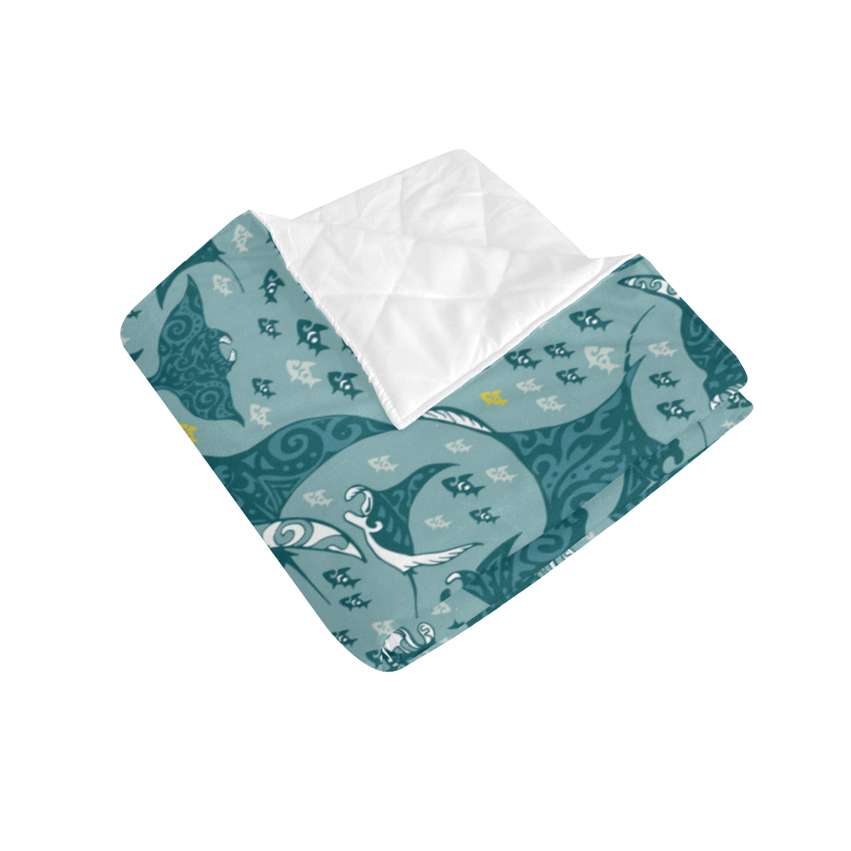 Manta Ray Tribal Pattern Print Design 03 Premium Quilt