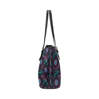Dream catcher boho mandala Leather Tote Bag