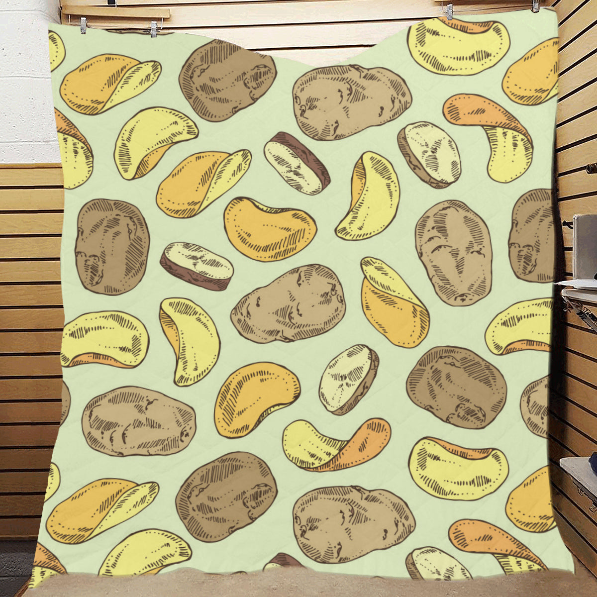 Potato Pattern Print Design A03 Premium Quilt
