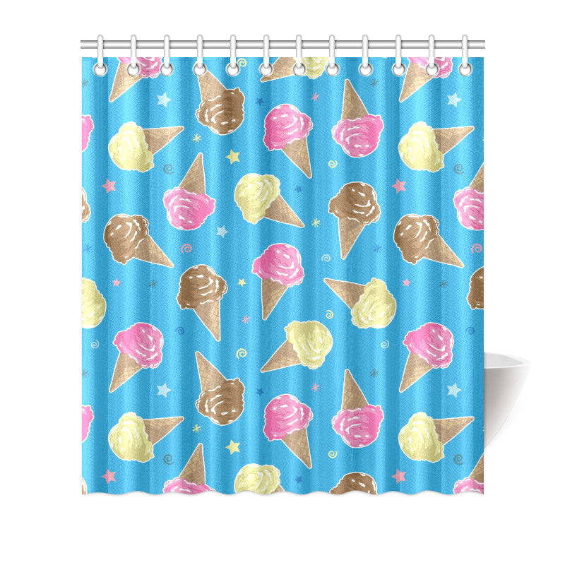 Ice Cream Pattern Print Design 01 Shower Curtain