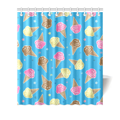 Ice Cream Pattern Print Design 01 Shower Curtain