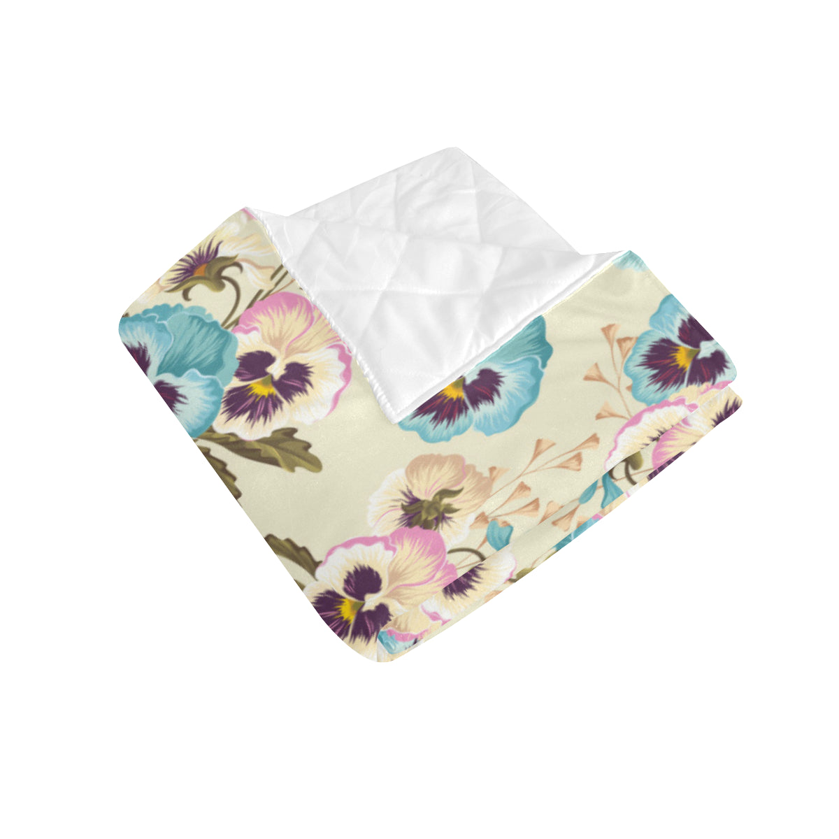 Pansy Pattern Print Design A02 Premium Quilt