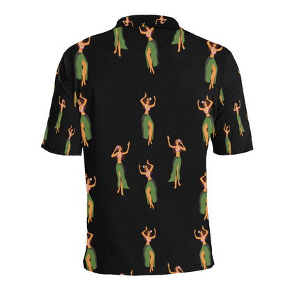 Hula Dancers Girl Pattern Print Design 01 Men Polo Shirt