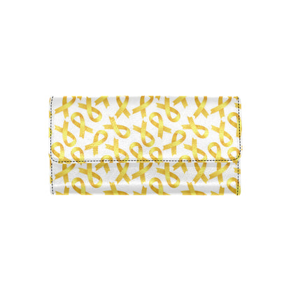 Childhood cancer Pattern Print Design 02 Women's Trifold Wallet