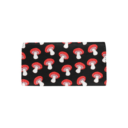 Mushroom Pattern Print Design A02 Women's Trifold Wallet