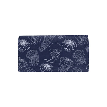 Jellyfish Pattern Print Design 05 Women's Trifold Wallet