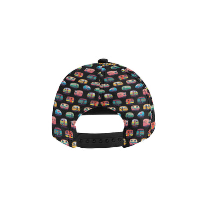 Camper Camping Pattern Snapback Cap