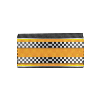 Checkered Pattern Print Design 01 Women's Trifold Wallet