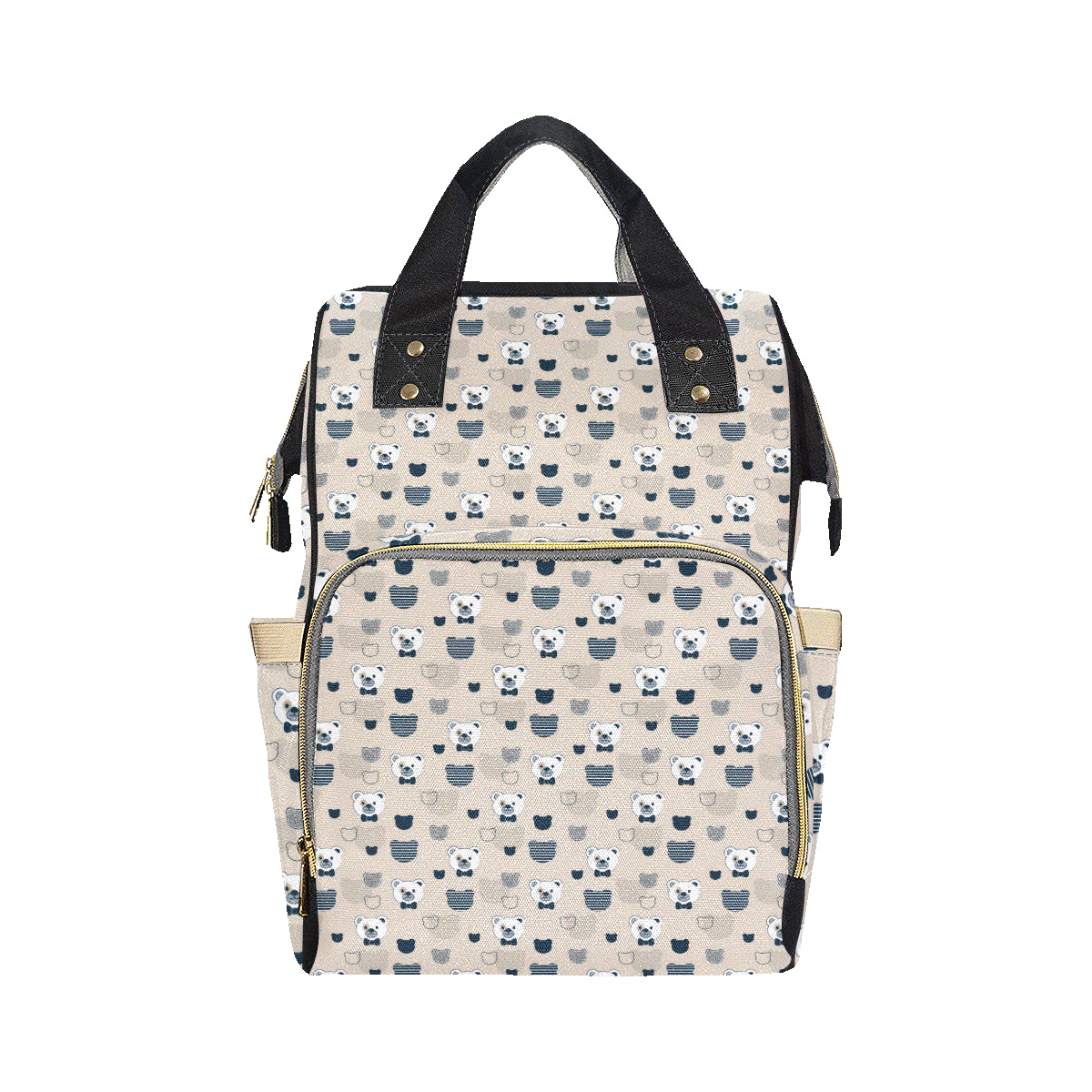 Bear Pattern Print Design 05 Diaper Bag Backpack