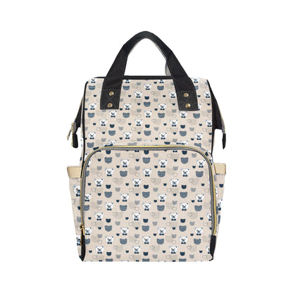 Bear Pattern Print Design 05 Diaper Bag Backpack