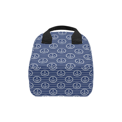 Anchor Stripe Pattern Insulated Lunch Bag