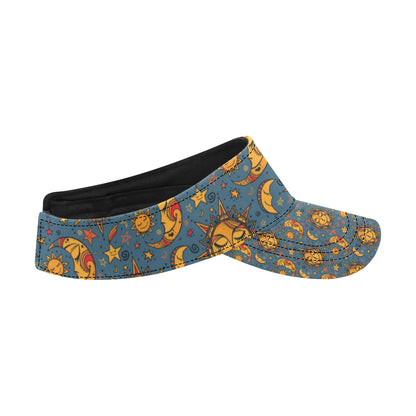 Celestial Moon Sun Pattern Print Design 02 Unisex Sun Visor