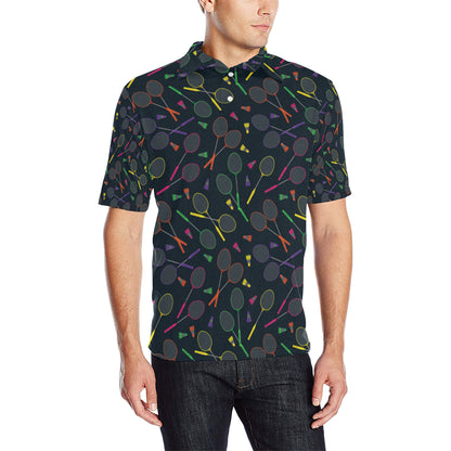 Badminton Pattern Print Design 04 Men Polo Shirt