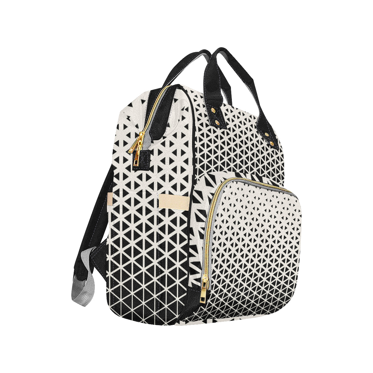 Geometric Black White Pattern Print Design 03 Diaper Bag Backpack