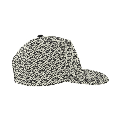 Lotus Pattern Print Snapback Cap