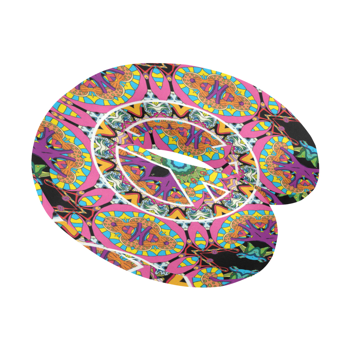 Peace Sign Pattern Print Design A03 U-Shaped Travel Neck Pillow