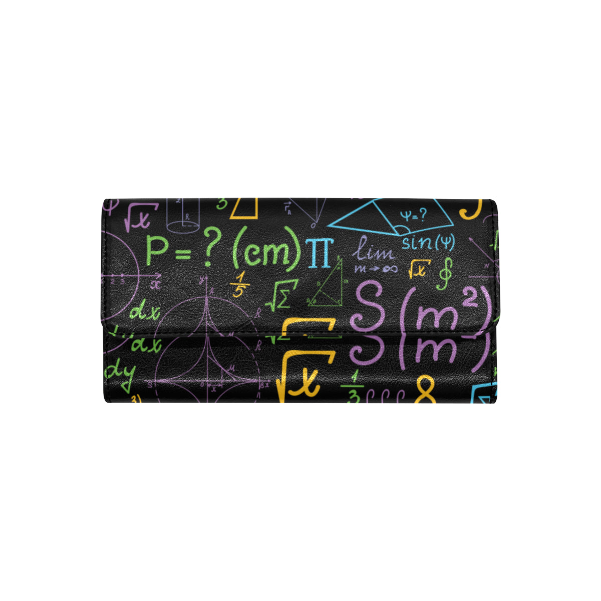 Math Pattern Print Design 03 Women's Trifold Wallet