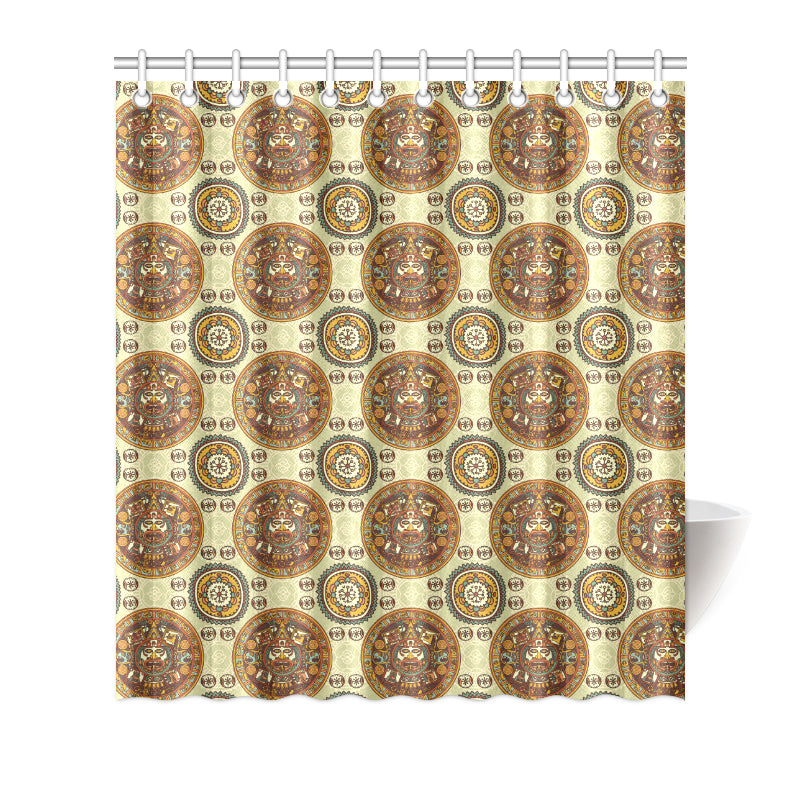 Calendar Aztec Themed Print Pattern Shower Curtain