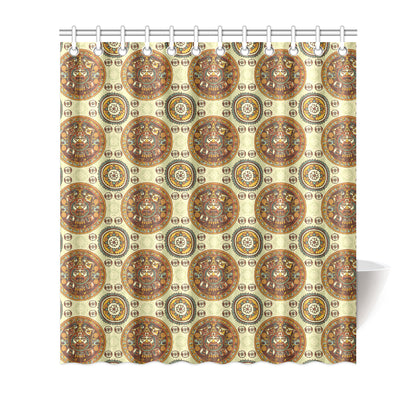 Calendar Aztec Themed Print Pattern Shower Curtain
