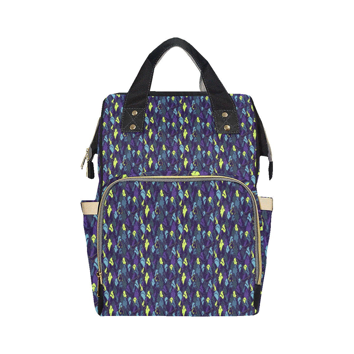 Shark Neon color Print Diaper Bag Backpack